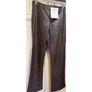 Jakke Women's High Rise Faux Leather Cindy Trousers Chocolate Small NWT